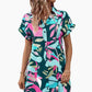 Robe chemise à manches courtes à imprimé floral pour femmes