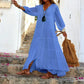 Robe longue ample à col en V pour femmes