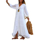 Robe longue ample à col en V pour femmes