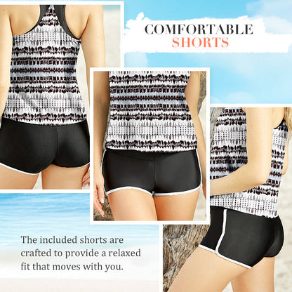 💕50% de réduction💕Ensemble de Bain Tankini Sportif Chic 3 Pièces pour Femme