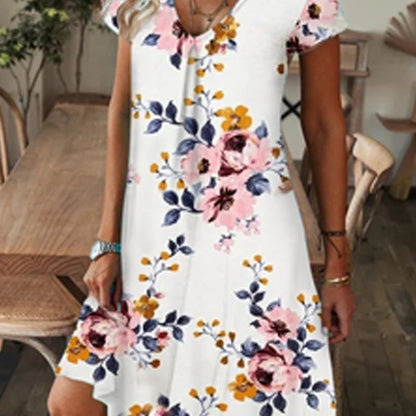 ✨ HOT SALE 2026 – 50% DE RÉDUCTION ! ⌛ Robe Longue Élégante à Col en V et Imprimé Floral pour Femme – Taille Haute, Tissu Coton Respirant & Manches Courtes – Parfaite pour l’Été, les Vacances et les Occasions Spéciales 🌸💃