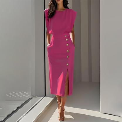 ✨50% de réduction🌸Robe midi fendue élégante pour femme