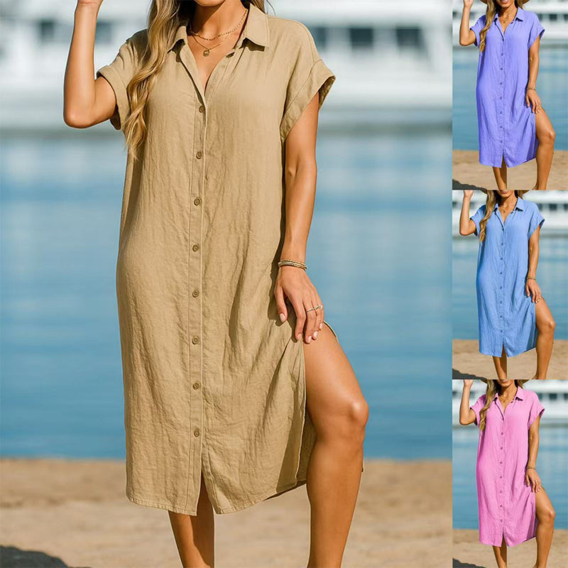 Robe chemise polyvalente pour femme