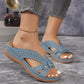 Sandale en cuir pour femme à motif floral