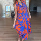 🌺 Robe Longue Sans Manches à Imprimé Exotique – Look Île & Coucher de Soleil 🌅 ✨ Tissu Léger & Coupe Élégante – Sublimez Votre Été avec Style !👗