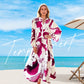 💎 60% DE RÉDUCTION ! 💎 Robe Longue à Col V pour Femmes – Imprimé Floral Abstrait, Tissu Fluide & Parfaite pour l’Été