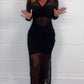 Robe en dentelle sexy à col en V pour femmes
