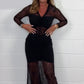 Robe en dentelle sexy à col en V pour femmes