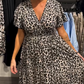 🥳durée limitée, demi-tarif🥰Robe longue imprimé léopard pour femme