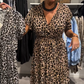🥳durée limitée, demi-tarif🥰Robe longue imprimé léopard pour femme