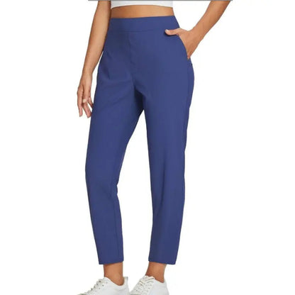 Pantalon femme taille haute extensible avec poches zippées