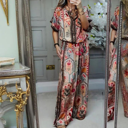 Ensemble 2 pièces - Top imprimé et pantalon large