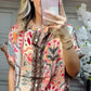 Ensemble 2 pièces - Top imprimé et pantalon large