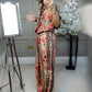 Ensemble 2 pièces - Top imprimé et pantalon large