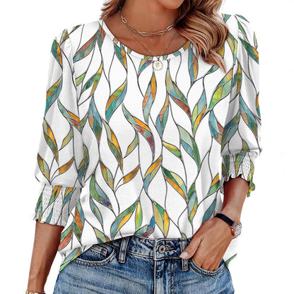 🌸 Chemise formelle et décontractée à manches fendues et poignets froncés pour femmes
