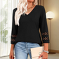 💥Dernier jour de la promotion spéciale 50 % de réduction💝Nouveauté 2025 : hauts à manches 3/4 pour femmes, t-shirts tendance à col en V