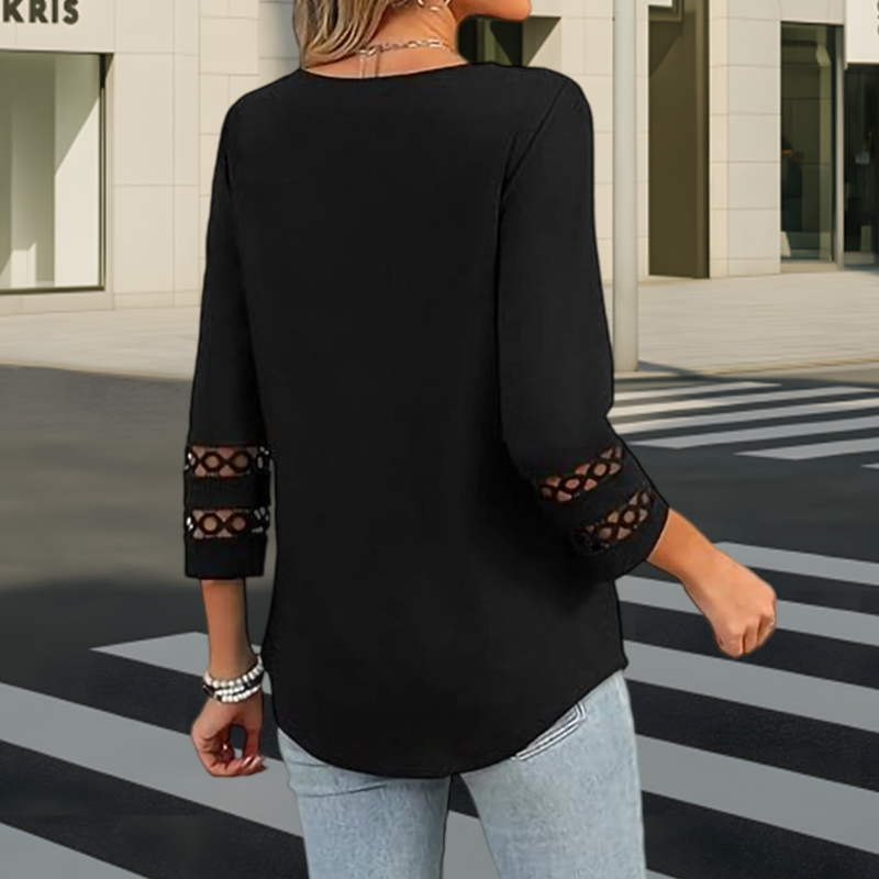 💝Nouveauté 2026 : hauts à manches 3/4 pour femmes, t-shirts tendance à col en V