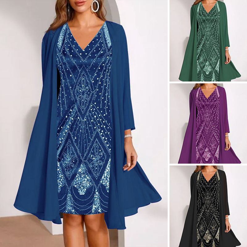 ✨Nouveau style 2026👗Robe en mousseline avec imprimé numérique 3D