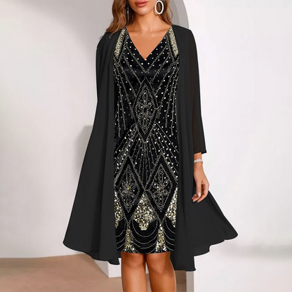 ✨Nouveau style 2026👗Robe en mousseline avec imprimé numérique 3D