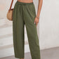 Pantalon décontracté à jambes larges et cordon de serrage pour femme