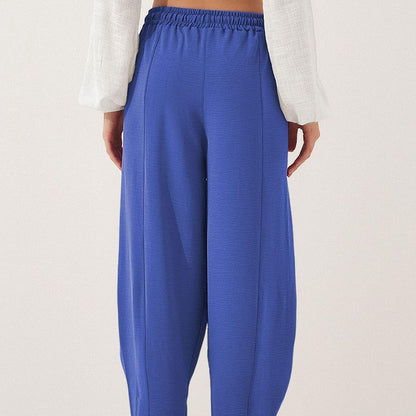 Pantalon décontracté à jambes larges et cordon de serrage pour femme