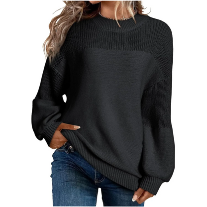 Pull Femme Manches Longues en Maille Coupe Loose
