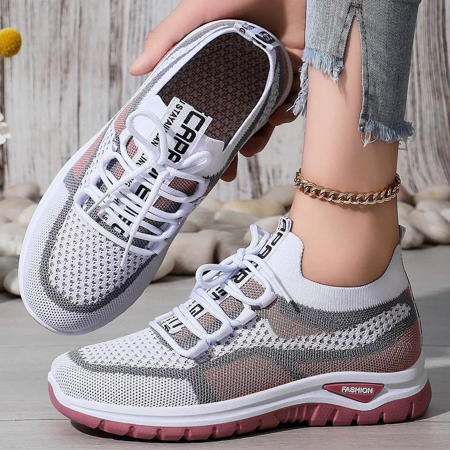 Chaussures de course décontractées à lacets pour femmes