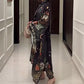 Robe maxi ample imprimée à manches longues et col en V pour femme