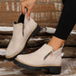 Bottines pour femmes à bout rond et fermeture à glissière sur le côté