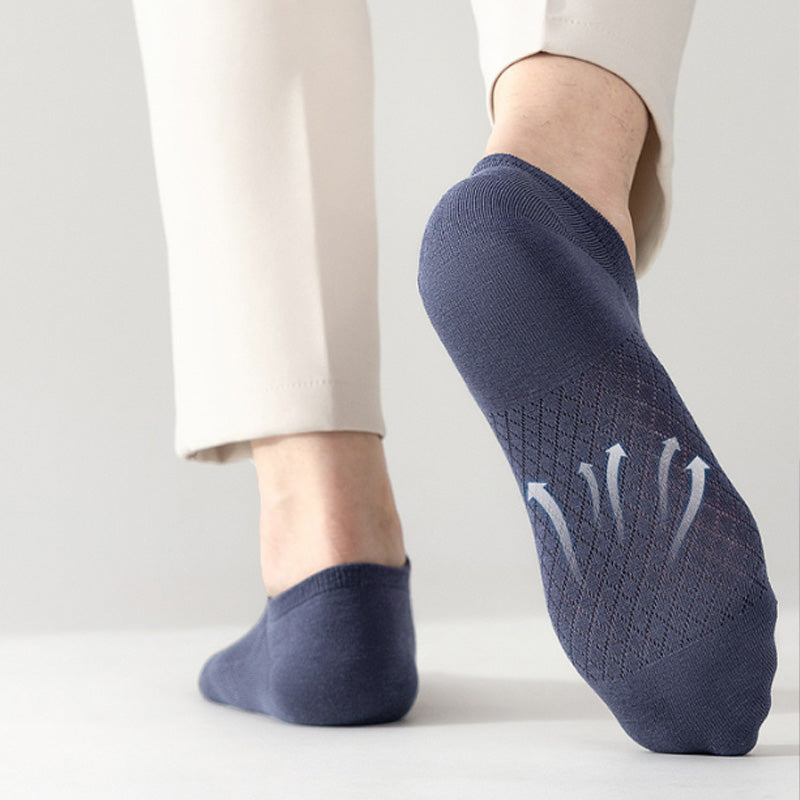 Chaussettes respirantes en maille unie pour hommes