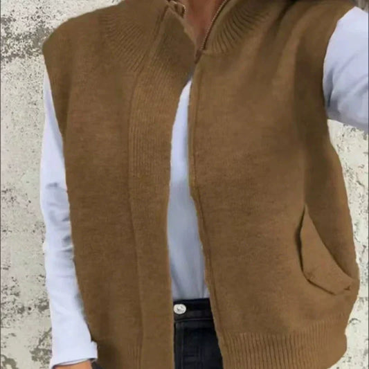 Gilet-Pull Chaud à Fermeture Éclair pour Femme