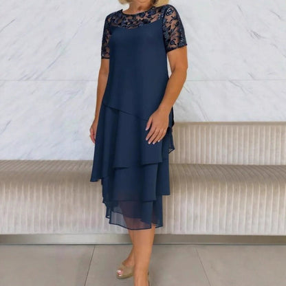 ⏳Spécial à durée limitée⏰Robe midi A-line en maille superposée👗