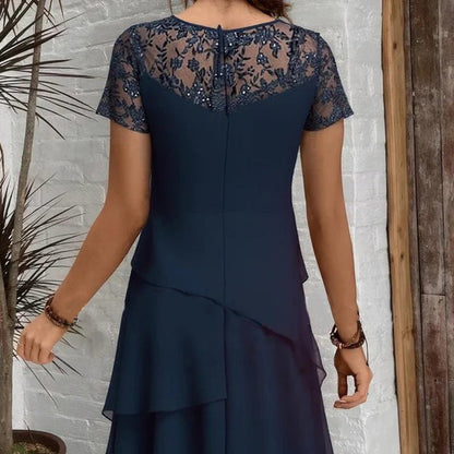 ⏳Spécial à durée limitée⏰Robe midi A-line en maille superposée👗