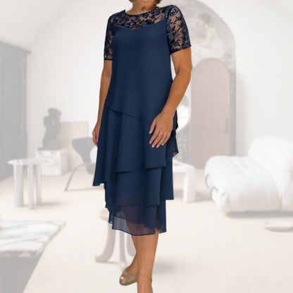 ⏳Spécial à durée limitée⏰Robe midi A-line en maille superposée👗