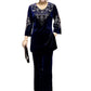 💃Nouveau design 2026🔥Ensemble top et pantalon en velours avec strass pour femme