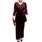 💃Nouveau design 2026🔥Ensemble top et pantalon en velours avec strass pour femme