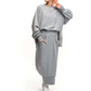 Ensemble 2 pièces sweat-shirt à col rond et jupe pour femme