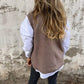 Gilet en tricot à col en V décontracté pour femme