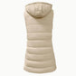 🔥SOLDES 50 % DE RÉDUCTION🎁Doudoune longue zippée pour femme👗 | Couleur unie | Sans manches | À capuche | Vêtements d'hiver 💕