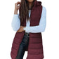 🔥SOLDES 50 % DE RÉDUCTION🎁Doudoune longue zippée pour femme👗 | Couleur unie | Sans manches | À capuche | Vêtements d'hiver 💕