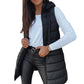 🔥SOLDES 50 % DE RÉDUCTION🎁Doudoune longue zippée pour femme👗 | Couleur unie | Sans manches | À capuche | Vêtements d'hiver 💕