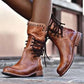 Bottes Vintage à Lacets Latéraux pour Femme