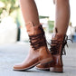 Bottes Vintage à Lacets Latéraux pour Femme