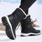 Bottes de neige chaudes à lacets pour femmes, montant jusqu'à la cheville【Livraison gratuite】