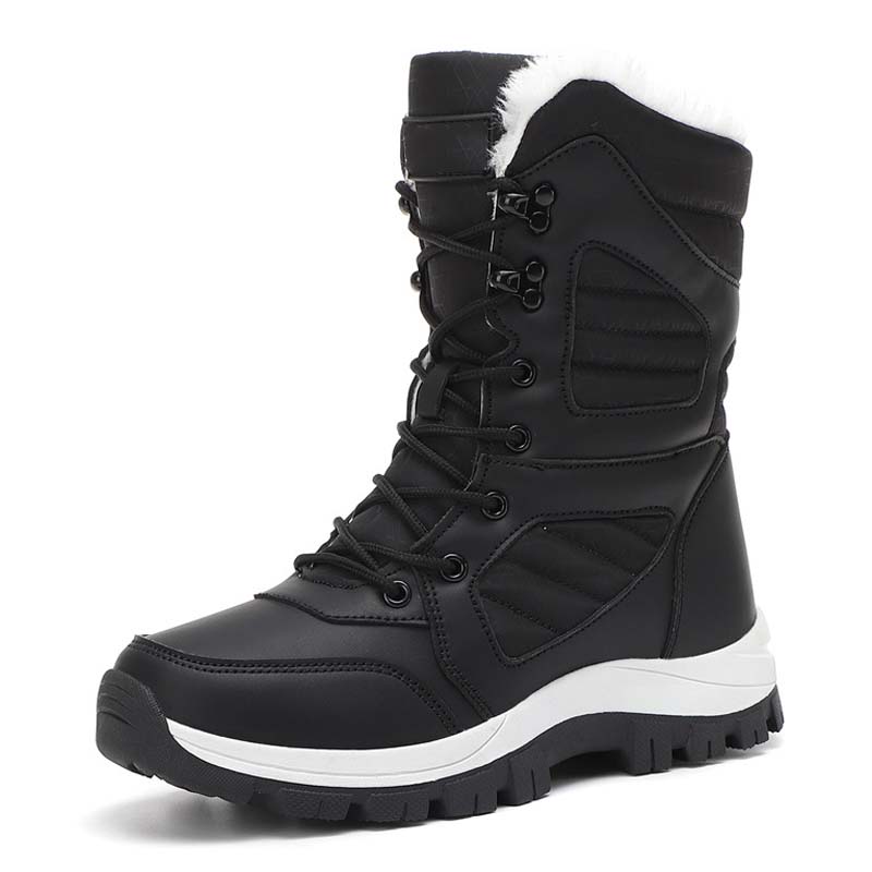 Bottes de neige chaudes à lacets pour femmes, montant jusqu'à la cheville【Livraison gratuite】