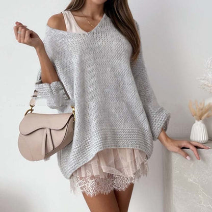 💗DERNIER JOUR - PROMOTION💗 Pull-over ample et confortable à col en V pour femme