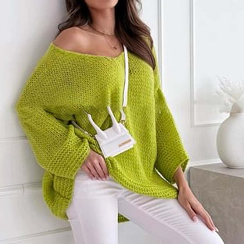 💗DERNIER JOUR - PROMOTION💗 Pull-over ample et confortable à col en V pour femme