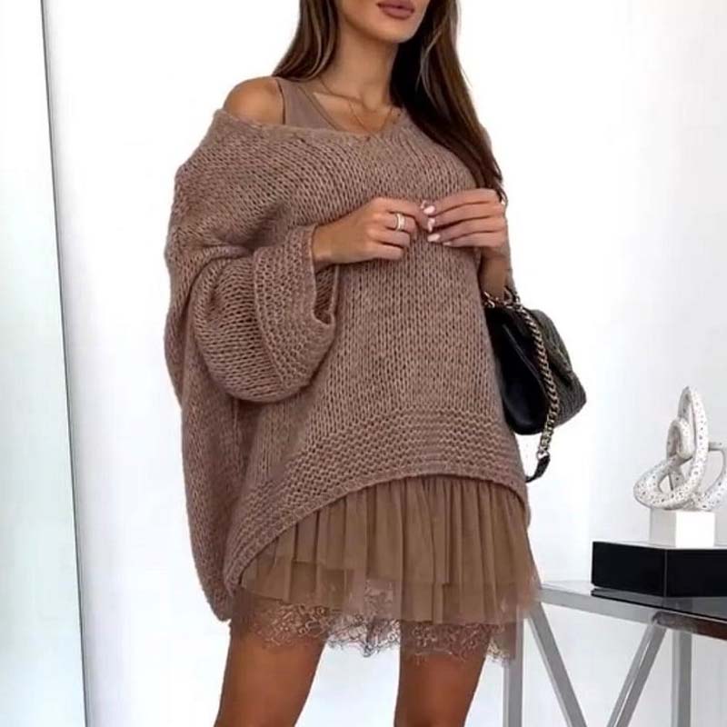💗DERNIER JOUR - PROMOTION💗 Pull-over ample et confortable à col en V pour femme