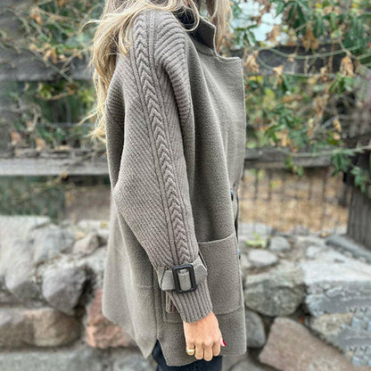 🍂💕Veste mi-longue pour femme avec double boutonnage et revers
