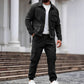 Veste rétro et pantalon cargo pour homme, ensemble 2 pièces